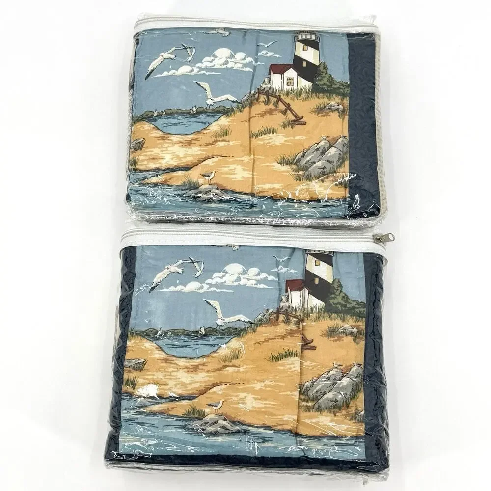 2 Cottage Lane Vintage Pillow Shams 20x26 in. Nautical American Heritage Coastal